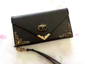 Owl envelope phone leather wallet case for iPhone X XS XR 13 14 pro max 8 7 6 Plus Galaxy S20 Ultra S10 S9 S8 Plus Note 8 9 10 Plus MN0100