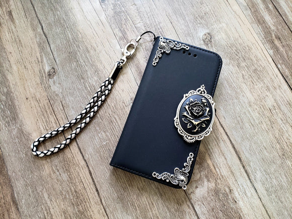 Rose phone wallet removable case for iPhone X XS XR 12 13 14 pro max 8 7 Plus Galaxy S22 S21 S20 Ultra S10 Note 20 10 Plus MN123