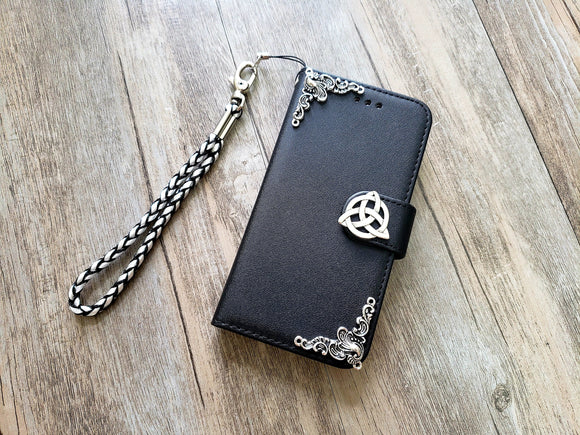 Trinity Celtic Knot phone wallet removable case for iPhone X XS XR 12 13 14 pro max 8 7 Plus Galaxy S22 S21 S20 Ultra Note 20 10 Plus MN121