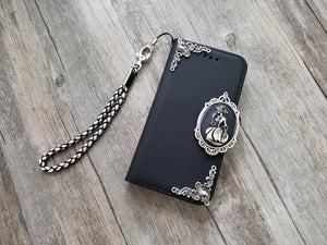 Gothic skull lady phone leather wallet removable case for iPhone X XS XR 11 Pro Max 8 Plus Galaxy S22 S21 S20 Ultra Note 20 10 Plus MN1234