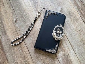 Gothic Unicorn phone leather wallet removable case for iPhone X XS XR 12 13 14 pro max Plus Galaxy S22 S21 S20 Ultra Note 20 10 Plus MN1251