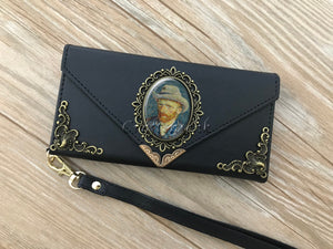 Van Gogh envelope phone leather wallet case for iPhone X XS XR 13 14 pro max 8 7 Plus Galaxy S20 Ultra S10 S9 S8 S7 Note 8 9 10 Plus MN1611