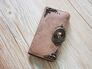 Antique gothic skull phone leather wallet removable case for iPhone X XS XR 11 Pro Max 8 7 6s Plus Galaxy S10 S9 S8 Note 8 9 10 Plus MN1720