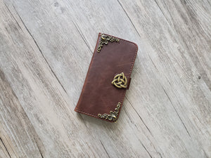 Trinity Celtic Knot phone leather wallet case for iPhone X XS XR 11 Pro Max 8 7 6s Plus Galaxy S20 Ultra S10 S9 S8 Note 8 9 10 Plus MN2102