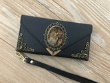 Lady floral art phone leather wallet case for iPhone X XS XR 13 14 pro max 8 7 6 Plus Galaxy S20 Ultra S10 S9 S8 Note 20 8 9 10 Plus MN2190