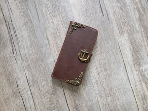 Anchor phone leather wallet case for iPhone X XS XR 11 Pro Max 8 7 6 6s Plus Galaxy S20 Ultra S10 S9 S8 Plus Note 8 9 10 Plus MN0076