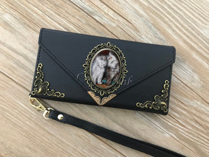 Lovely cats envelope phone leather wallet case for iPhone X XS XR 13 14 pro max 8 7 Plus Galaxy S20 Ultra S10 S9 S8 Note 8 9 10 Plus MN2167