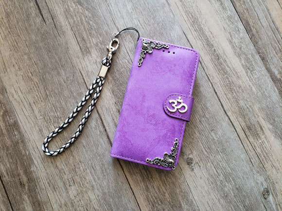 Yoga Om Aum Symbol phone leather wallet removable case for iPhone X XS XR 11 12 Pro Max 8 7 Galaxy S20 S10 S9 S8 Note 20 8 9 10 Plus MN1024