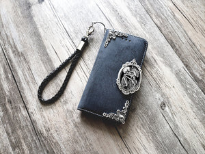 Gothic skull lover phone leather wallet removable case for iPhone X XS XR 11 12 Pro Max 8 7 Galaxy S21 S20 S10 Note 20 8 9 10 Plus MN2459