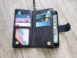 Star on the Moon Zipper leather wallet case for iPhone X XS XR 13 14 pro max 8 7 6s Galaxy S22 S21 S20 Ultra S10 S9 Note 20 10 Plus MN2782