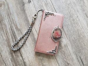 Pink rose phone leather wallet removable case for iPhone X XS XR 12 13 14 pro max 8 7 Galaxy S22 S21 S20 Ultra S10 S9 Note 20 10 Plus MN271