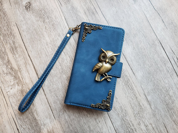 Gothic Owl Zipper leather phone wallet case for iPhone X XS XR 11 12 13 14 Pro Max Galaxy S22 S21 S20 Ultra S10 S9 Note 20 9 10 Plus MN2704