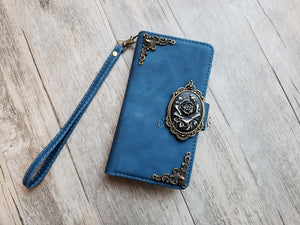 Gothic Floral Rose Zipper leather phone wallet case for iPhone X XS XR 11 12 13 14 Pro Max Galaxy S22 S21 S20 Ultra Note 20 10 Plus MN2726