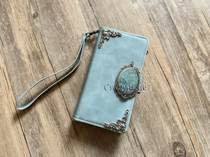 Van Gogh Almond Blossoms Art Zipper leather wallet phone case for iPhone 15 Pro Max Galaxy S23 FE Z Fold 5 MN2938