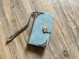 Gothic Skull Zipper leather wallet phone case for iPhone 15 Pro Max Galaxy S23 FE Z Fold 5 MN2930