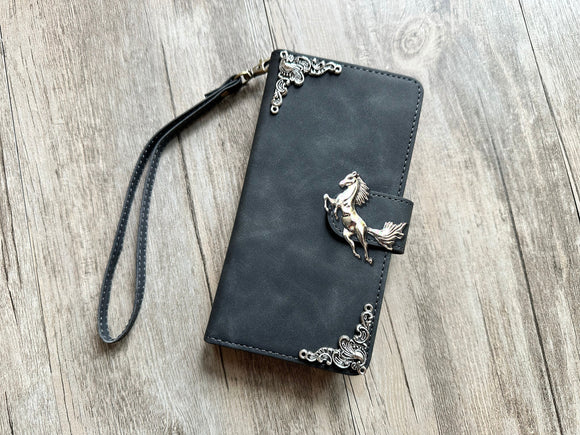 Vintage Horse Zipper leather wallet case for iPhone X XR 11 12 13 14 15 Pro Max Galaxy S24 S23 S22 S21 S20 Ultra S10 Note 20 10 Plus MN2945