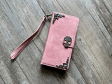 Gothic Skull Zipper leather wallet phone case for iPhone 15 Pro Max Galaxy Z Fold 5 MN2943