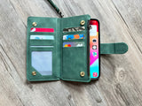 Sea Turtle Zipper leather wallet phone case for iPhone 15 Pro Max Galaxy S23 FE Z Fold 5 MN2913