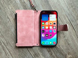 Cat on the Moon Zipper leather wallet phone case for iPhone 15 Pro Max Galaxy Z Fold 5 MN2941