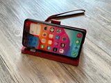 Gothic red rose phone leather wallet removable case for iPhone X XS XR 12 13 14 Pro Max Galaxy S23 S22 S21 S20 Ultra Note 20 10 Plus MN2855