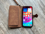 Goth Black Cat leather wallet imprint phone case for iPhone XS XR 11 12 13 14 Pro Max Galaxy S23 S22 S21 S20 Ultra Note 20 10 Plus MN2894